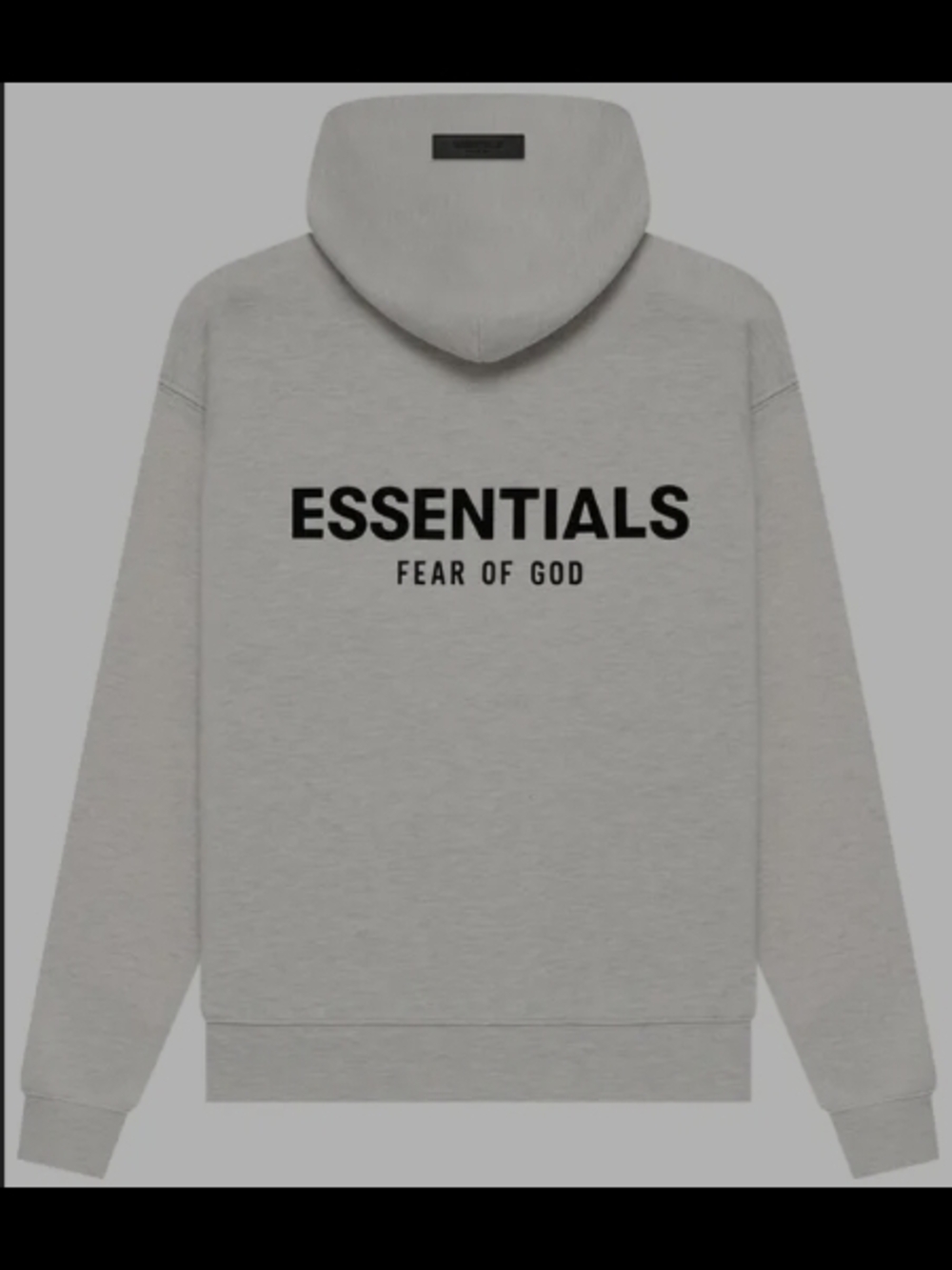 Fear of God Essentials Light Gray Hoodie with Black Back Logo